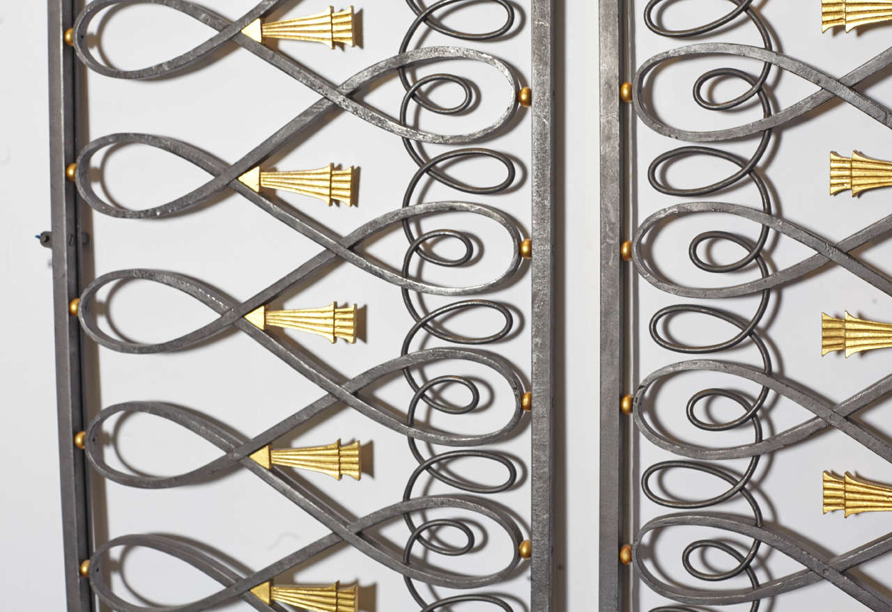 Painted iron gates with gold aluminium tassels. Measurements below are for each gate.